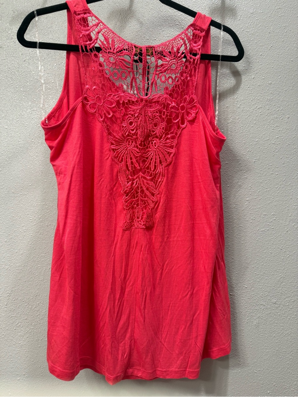 Buffalo David Bitton Coral Pink Lace-Back Tank